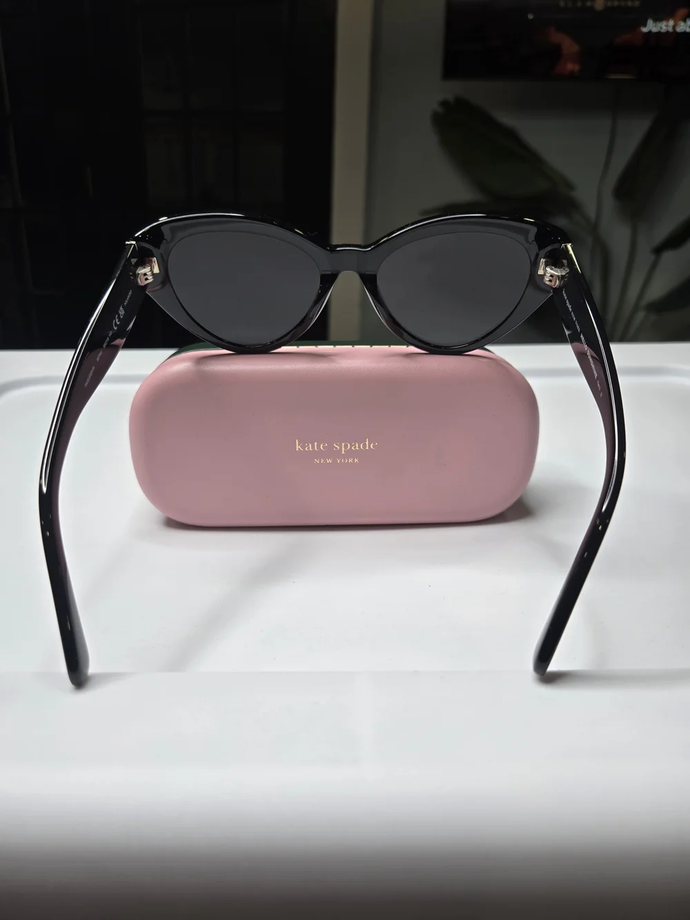 kate spade Black Cat-Eye Sunglasses with Gradient Smoke Lenses
